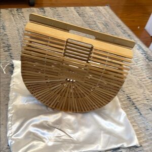 Elegant Bamboo Half-Moon Bag